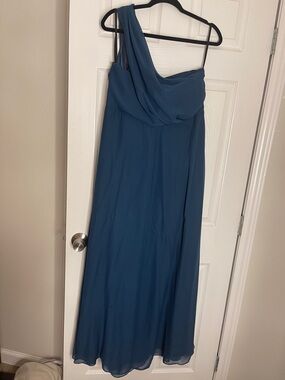 Birdy Grey One-Shoulder Teal Blue Bridesmaid Dress